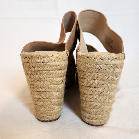 Kenneth Cole NY Tan Olivia X Band wedge espadrilles sandal - Picture 4 of 5